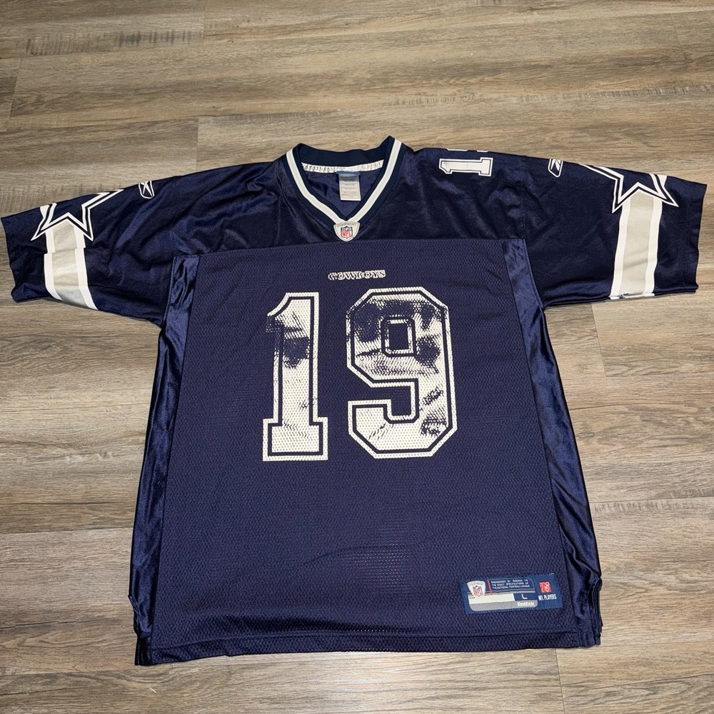 VTG Dallas Cowboys #19 Blank Back Onfield Reebok NFL Faded Football Jersey NFL L